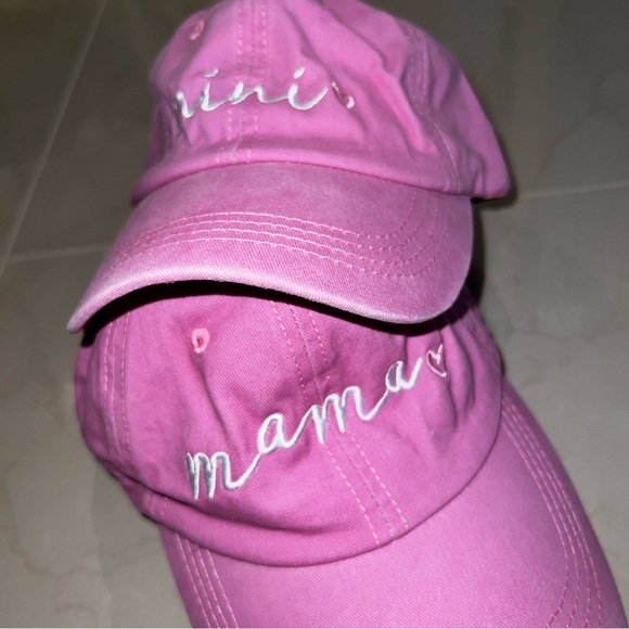 Matching Pink Baseball Caps Embroidered Mama & Mini - Picture 6 of 9